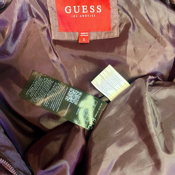 Guess Puffer Jacket in Burgundy Color - Picture 7 of 8